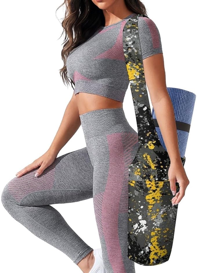 Meaudiwes Stylish Yoga Mat Bags Sports Yoga Totes Fits Most Size Mats Exercise Mat Carrier Storage Bag Yoga Gifts for Women