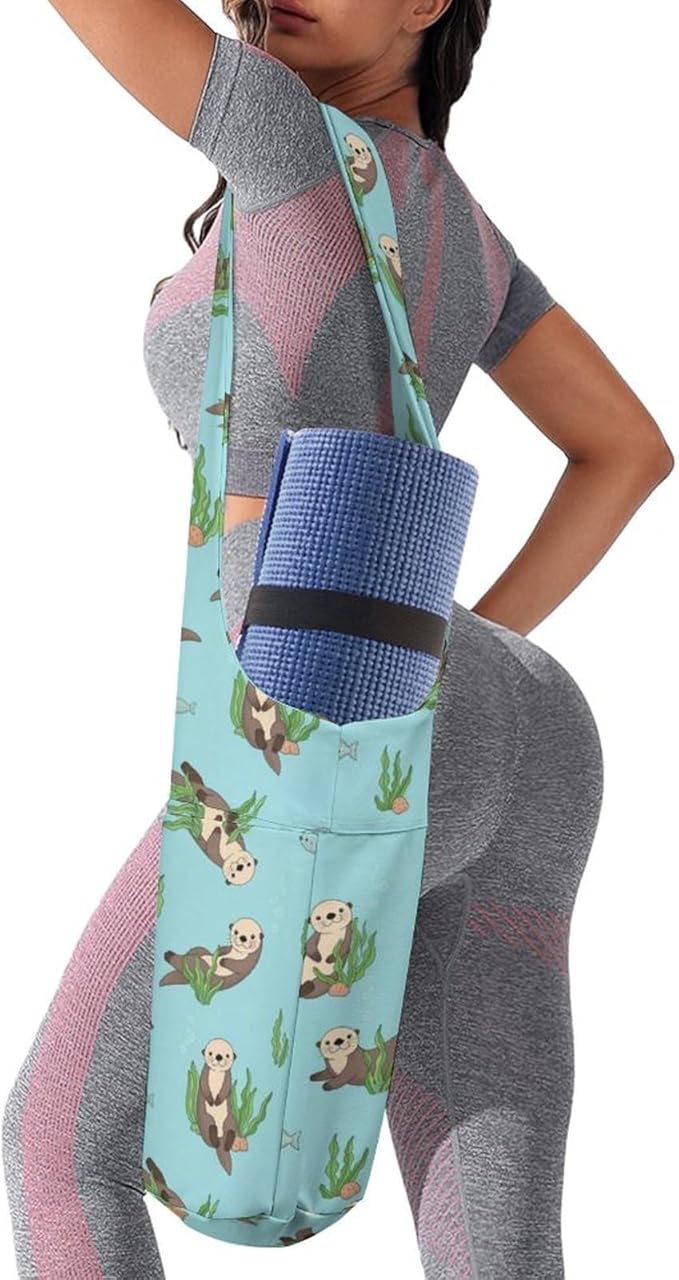 Meaudiwes Large Yoga Mat Bag Fit Most Size for Ladies Yoga Mats Carrier Bags Multi-Functional Exercise Mat Holder Storage Bag