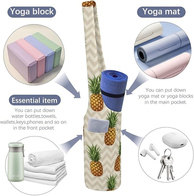 Aiyoolee Portable Yoga Mat Carrier Single Shoulder Bag with Pocket Spacious for Yoga Gym Fitness Travel