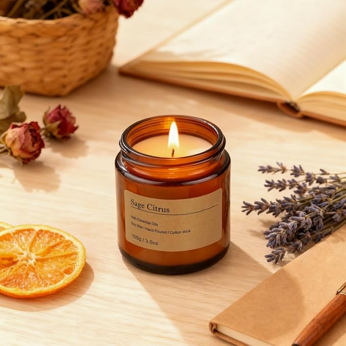 6-Pack Scented Candles for Home, 3.5 Oz Soy Wax Candles Gift Set with Lavender Chamomile & Eucalyptus Mint for Brithday Gifts Women, HomeMeditation & Spa