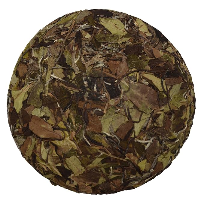 TIAN HU SHAN White Tea Cake, Premium White Peony Tea 12.35oz / 350g, Smooth & Fresh Taste Low Caffeine Chinese Tea