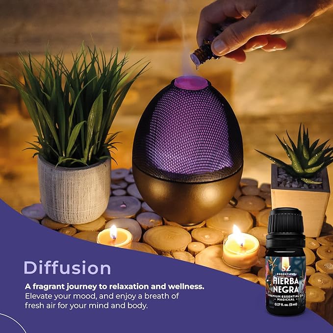 Hierba Negra Essential Oil 100% Pure (Black Grass) – Spiritual Protection, Banishing & Cleansing Oil for Wiccan, Hoodoo & Magick Rituals – Natural, Undiluted, Origin Argentina – 5mL