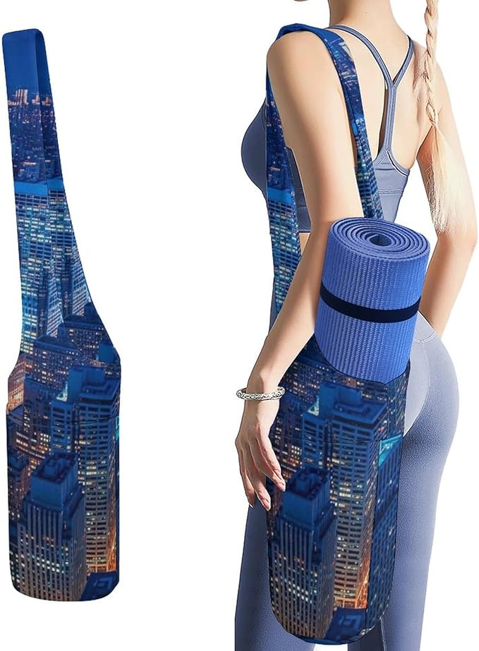 Aiyoolee Fashion Yoga Mat Bag with Large Pocket, Long Tote Yoga Bag Fit Most Mats Accessories