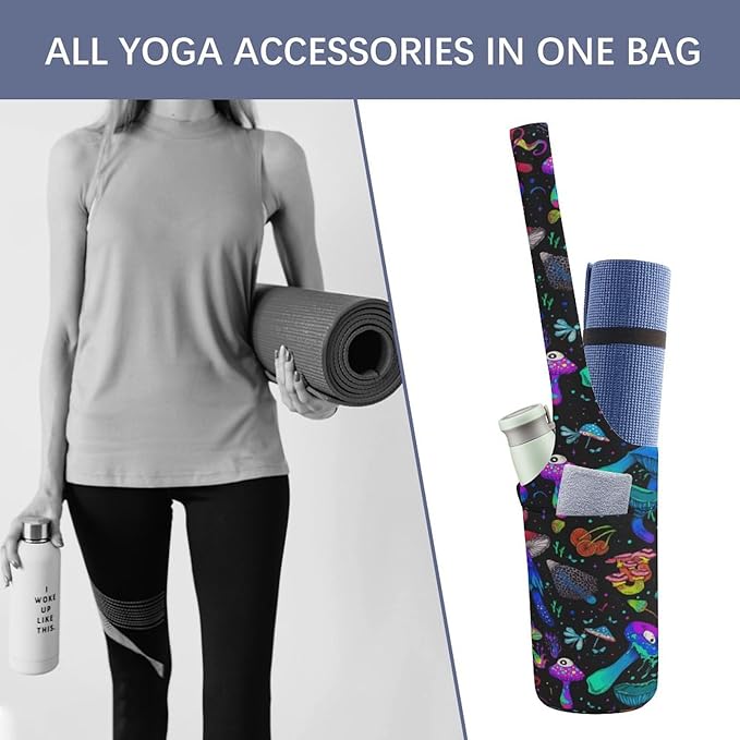 KKdskkds Fresh AvocadoYoga Mat Bag Large Opening Long Tote Yoga Mat with Pocket Fit Most Size Mats