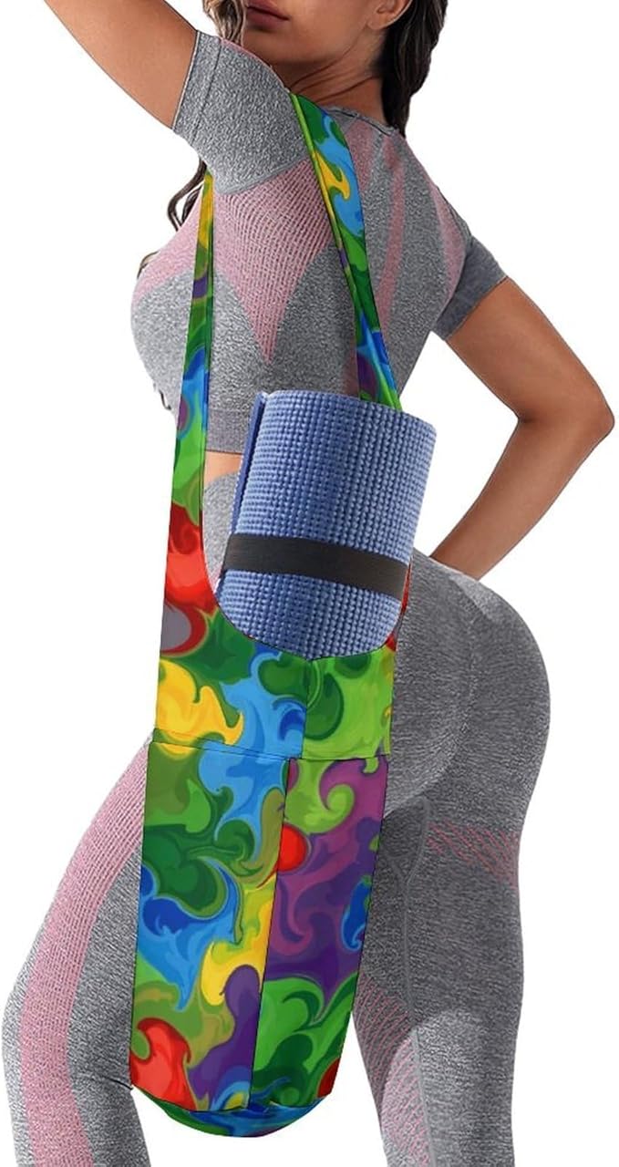 Meaudiwes Large Yoga Mat Bag Fit Most Size for Ladies Yoga Mats Carrier Bags Multi-Functional Exercise Mat Holder Storage Bag