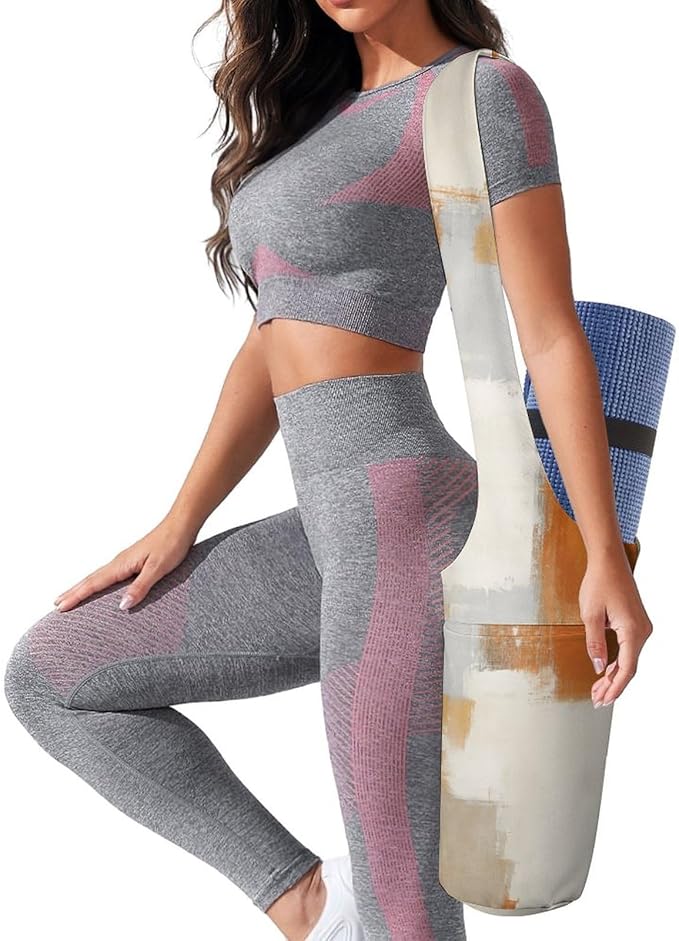 KKdskkds Vintage RoseYoga Mat Bag Large Opening Long Tote Yoga Mat with Pocket Fit Most Size Mats