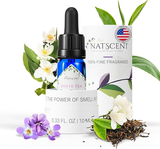 White Tea Essential Oils for Diffusers for Home, Nature-derived White Tea Diffuser Oil, Long-Lasting & Family-Friendly Diffuser Oils Scents, IFRA Certified, Cold Air & Ultrasonic - 0.33 0z
