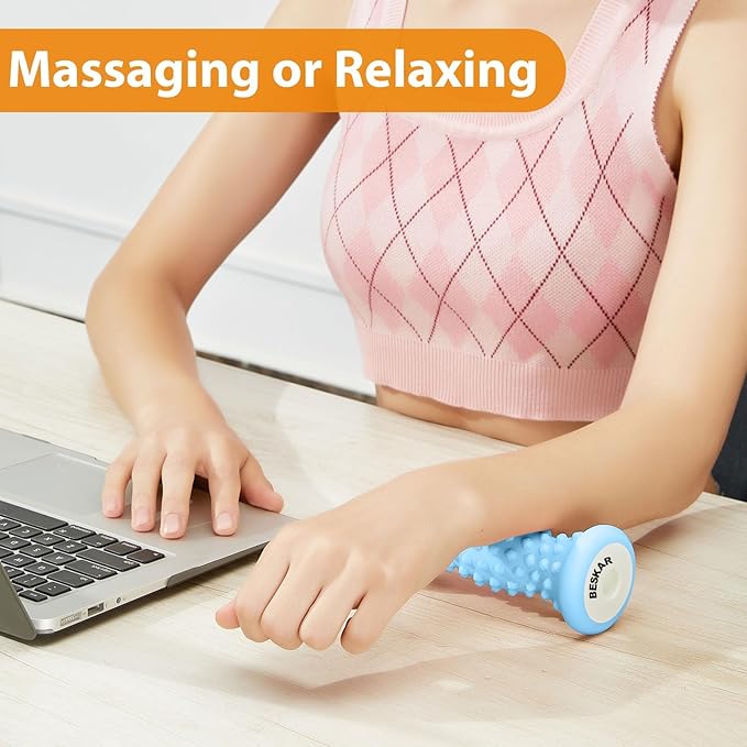 BESKAR Foot Massager Roller for Plantar Fasciitis Relief, Portable Feet Roller to Deep Tissue Muscle Massage, Foot Arch and Heel Pain, Reflexology Tool