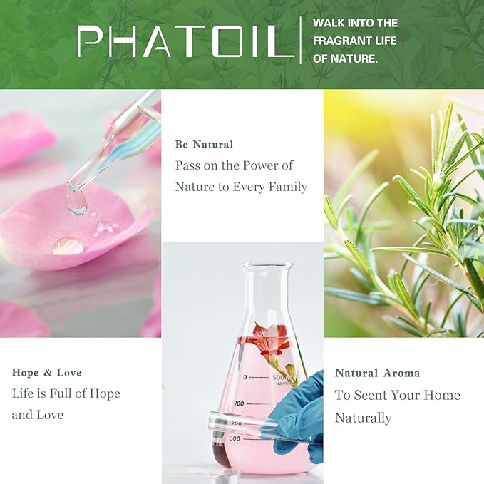 PHATOIL 100ML Lemongrass Essential Oil, 3.38FL.OZ Essential Oils for Diffuser, Humidifier, Relax, Aromatherapy, Lemongrass Oil Scented Oils for Soap, Candle Making
