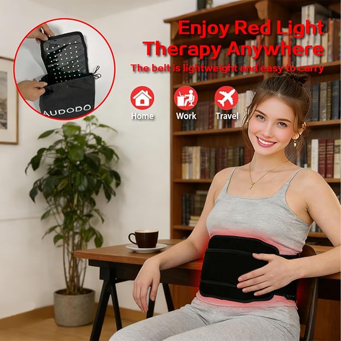 Infrared Red Light Therapy Wrap, Red Light Therapy for Body, Redlight Therapy Pad for Back Shoulder Knee Hands, 660nm 850nm Home Heating Light Belt, Gift for Women Men
