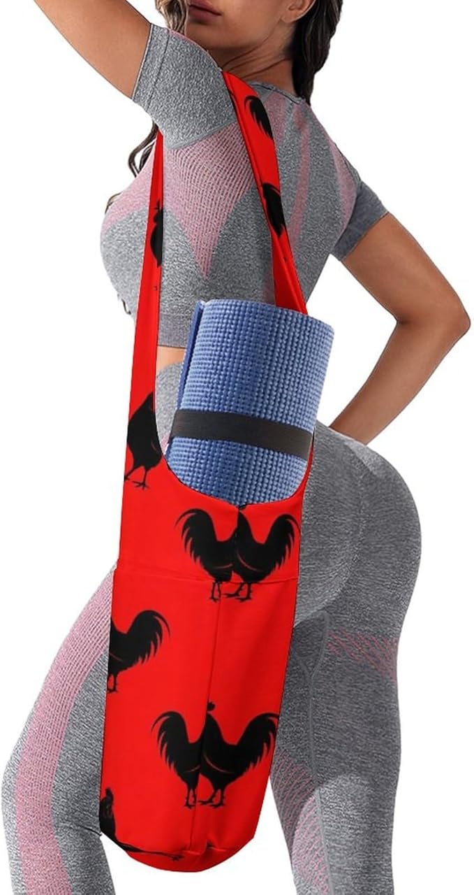 Aiyoolee Spacious Yoga Mat Storage Bag Single Shoulder Portable Carrier with Pocket for Gym Yoga Fitness
