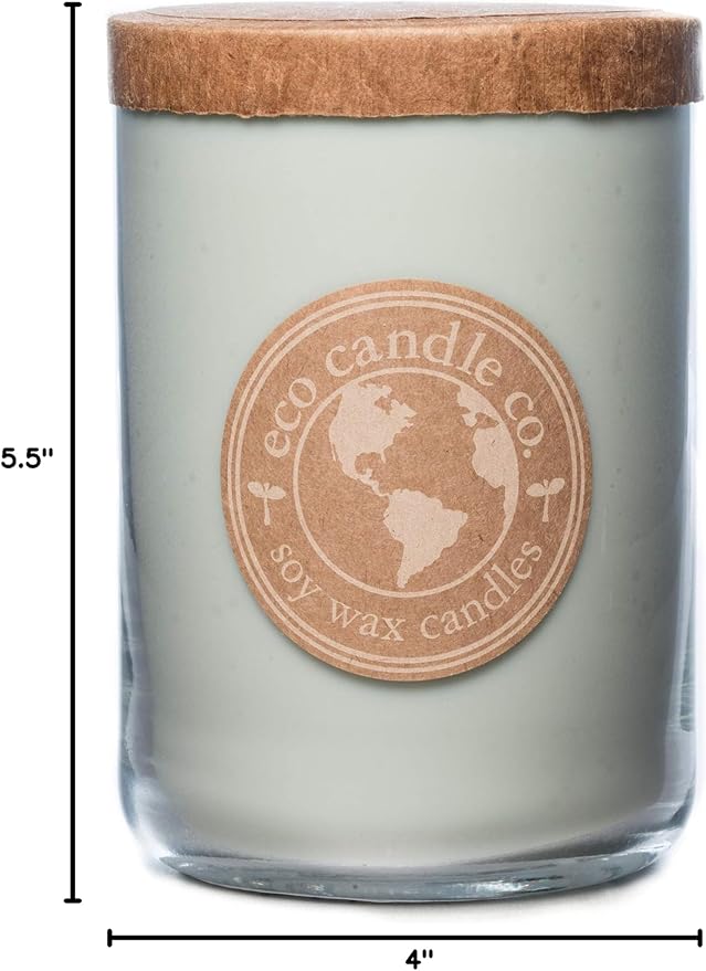 ECO CANDLE CO. Recycled Candle, Chamomile Sage, 26 oz. - Scents of Sage & Chamomile - 100% Soy Wax, No Lead, Kraft Paper Label & Lid, Hand Poured, Phthalate Free, Made from Midwest Grown Soybeans