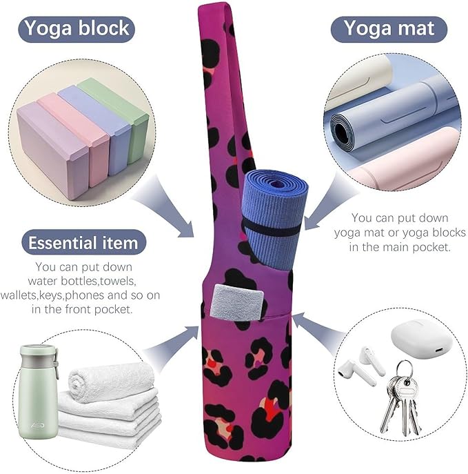 Aiyoolee Spacious Yoga Mat Storage Bag Single Shoulder Portable Carrier with Pocket for Gym Yoga Fitness