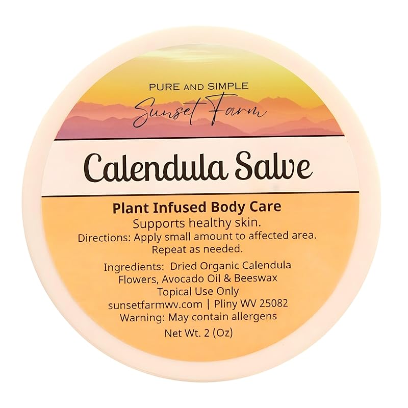 Calendula Salve for Smooth, Happy Skin | Organic, Non-GMO, Small-Batch Herbal Balm | Family Made in WV | 2 oz Jar