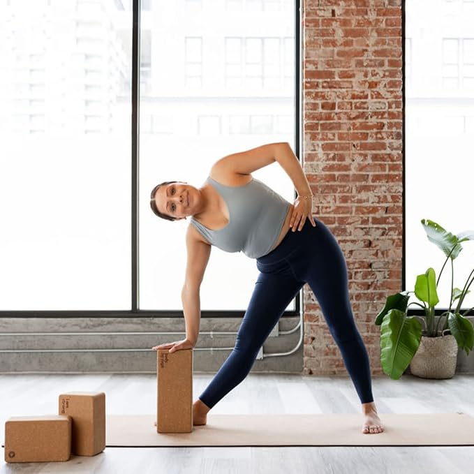 Premium Cork Yoga Blocks - Extra Large Yoga Block 2-Pack or Extra Tall 1-Pack for Inflexible Yogis | Natural, High-Density Cork for Superior Support & Stability | Optional Yoga Strap & Gift Box