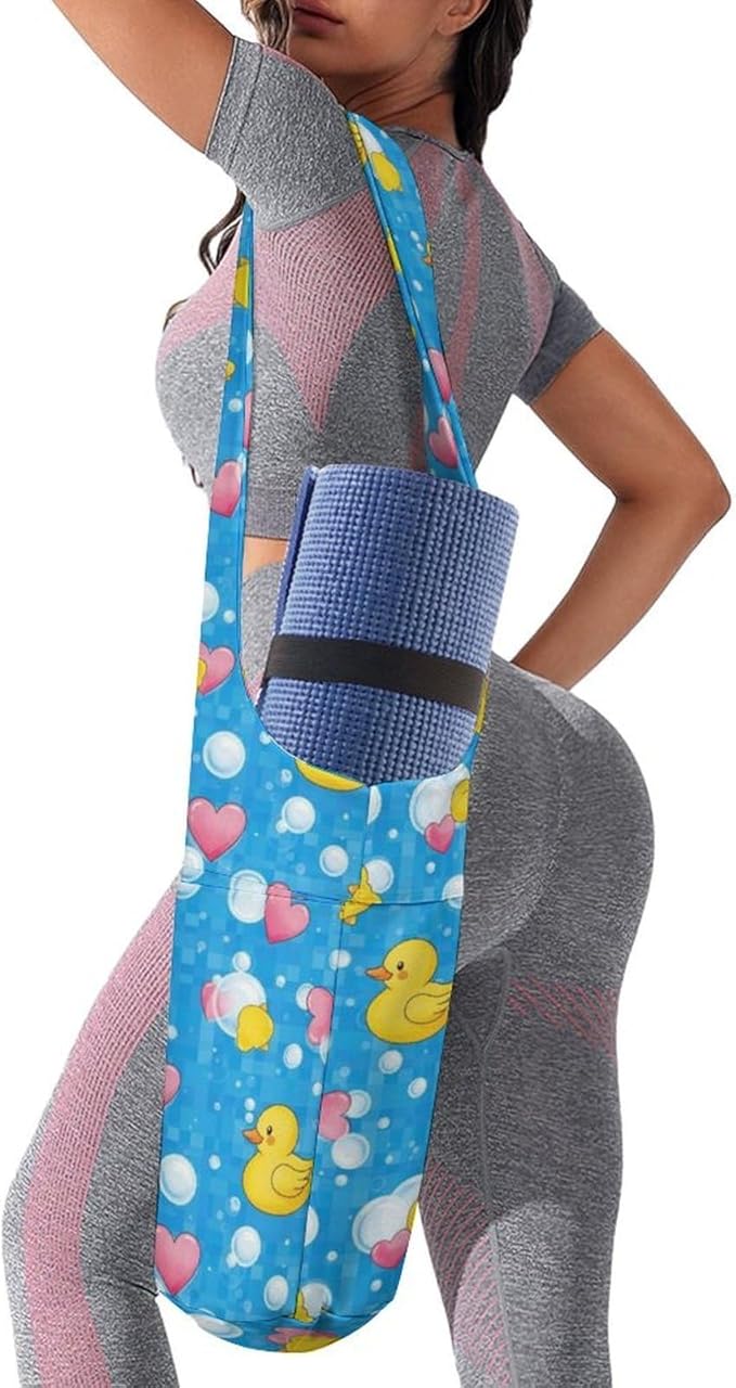 Meaudiwes Stylish Yoga Mat Bag for Women Exercise Mat Holder with Shoulder Strap Yoga Mats Totes Sports Storage Bag