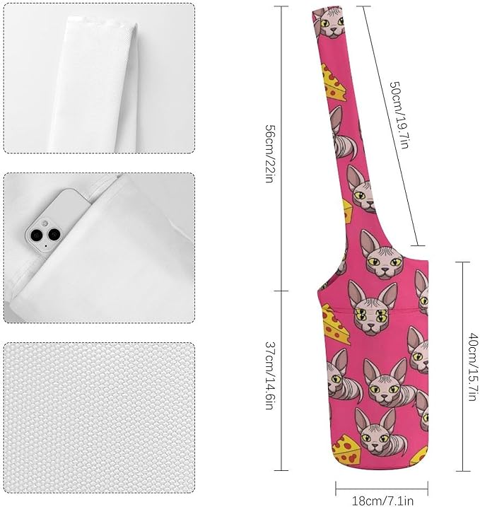 Aiyoolee Yoga Mat Bag for Women with Large Pocket, Yoga Gifts Accessories with Adjustable Shoulder Strap for Workout Stuff