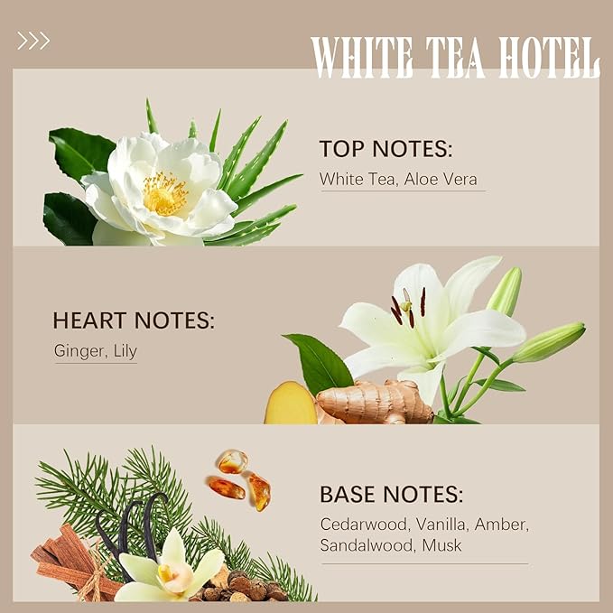 HotelDiffuser Oil, Fragrance Oil, Inspired by White Tea 3.38 Fl Oz | 100 mL, Essential Oil for Waterless Diffuser