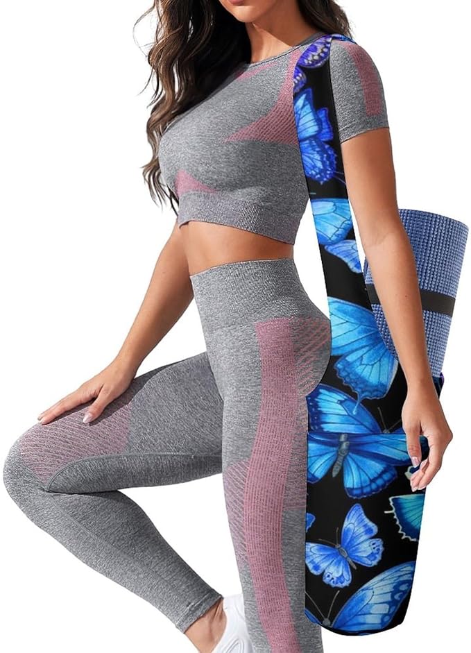 Meaudiwes Large Size Yoga Mat Bag with Long Strap, Yoga Mats Carrier Storage Bag, Exercise Mat Holder Accessories