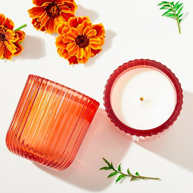 Hillhouse Naturals Outdoor Citronella Marigold 8oz Candle Colored Glass 50+ Hour Burn. 100% Soy Wax Blend. Made in The USA