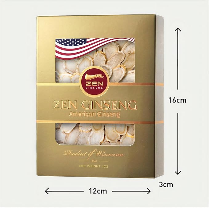 8 Boxes of American Wisconsin Ginseng Slice (4oz/Box) 32oz Total — Performance & Mental Health for Men & Women