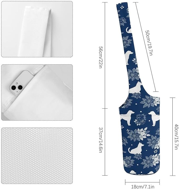 Meaudiwes Stylish Yoga Mat Bag for Women Exercise Mat Holder with Shoulder Strap Yoga Mats Totes Sports Storage Bag