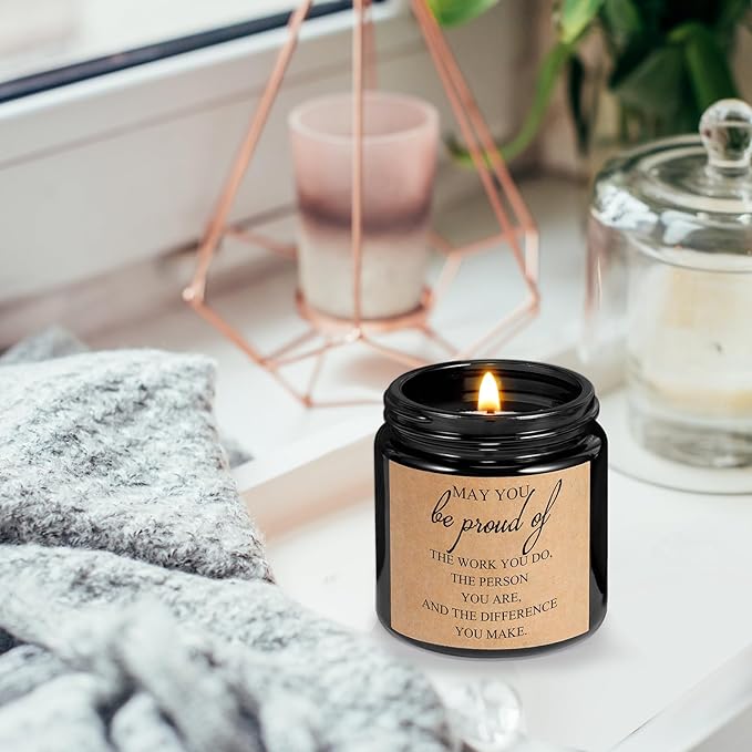 Fumete 10 Pcs Jars Scented Soy Candles 3.5 oz May You Be Proud of The Difference Candles Valentines Team Thank You Gifts Employees Coworker Appreciation Volunteers Nurse Teachers(Black,Proud)