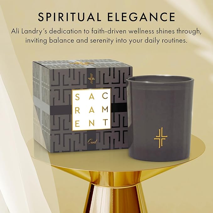 SAINT X Ali Landry Sacrament Scented Candle - Oud, Jasmine, & Vanilla Soy Coconut Aromatherapy Candle - Long-Lasting 80-Hour Burn Time - Decorative, Relaxing, Fragrant Home Decor & Gift
