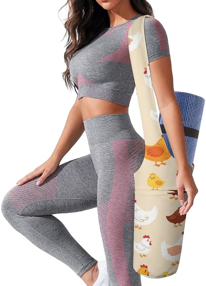 Meaudiwes Large Yoga Mat Bag with Long Strap for Women Yoga Accessories Sports Storage Bags Exercise Mats Tote Sling Carrier Bag