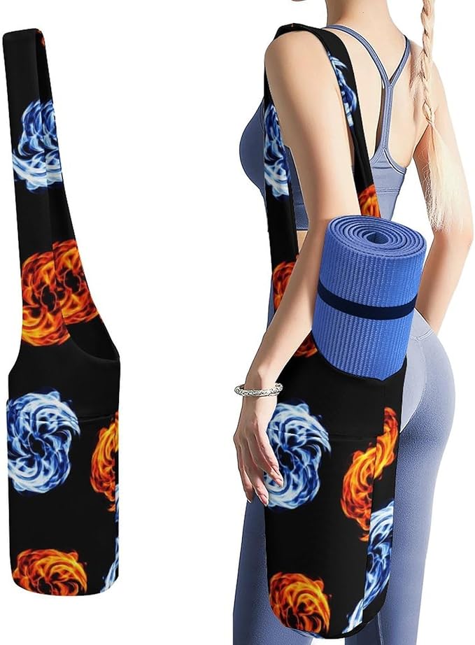 Aiyoolee Spacious Yoga Mat Storage Bag Single Shoulder Portable Carrier with Pocket for Gym Yoga Fitness