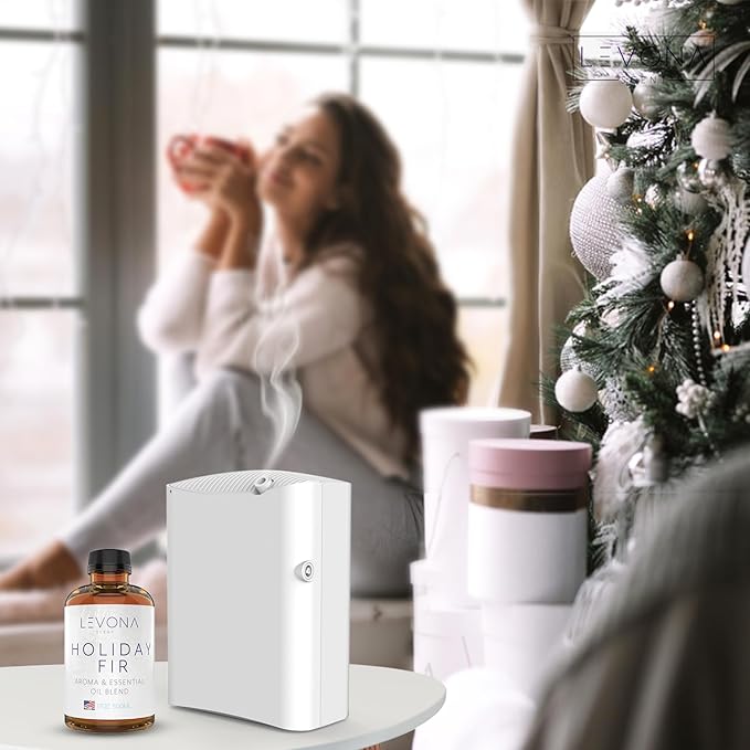 Levona Scent Essential Oil - Fresh Aroma for Home, Office, Hotel & Spa, Perfect in Humidifiers and Diffusers, Luxury Fragrance, with Sandalwood, Amber, Winter Fir Notes - 500ml/ 17 fl oz, Holiday Fir