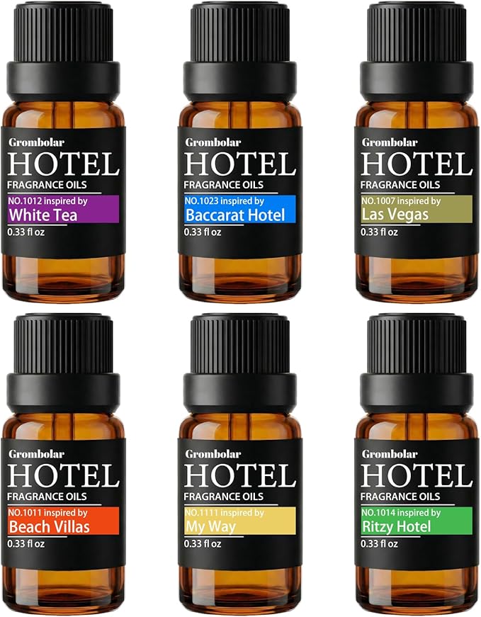 Essential Oils Set-Hotel Collection Diffuser Oil Gift Set,Premium Essential Oil for Diffusers, Home Care, Fragrance, Humidifiers (Hotel-6Pcs Set)
