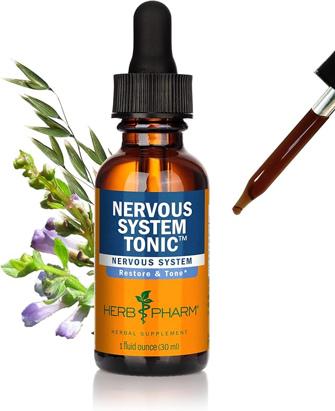 Herb Pharm Nervous System Tonic Liquid Herbal Formula to Strengthen and Calm the Nervous System - 1 Ounce (FASKULL01)