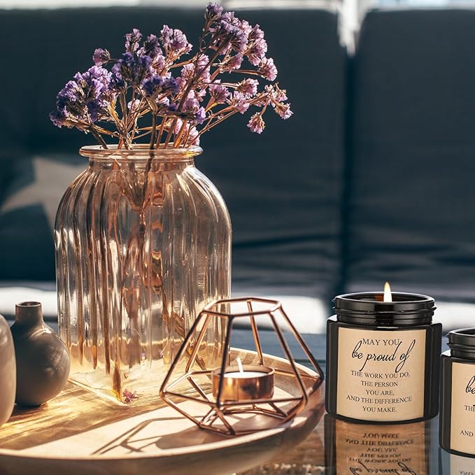 Fumete 10 Pcs Jars Scented Soy Candles 3.5 oz May You Be Proud of The Difference Candles Valentines Team Thank You Gifts Employees Coworker Appreciation Volunteers Nurse Teachers(Black,Proud)