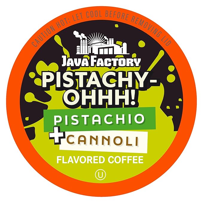 Java Factory Flavored Coffee Pods, Pistachy OHHH, Compatible with K Cup Brewers, 40 Count