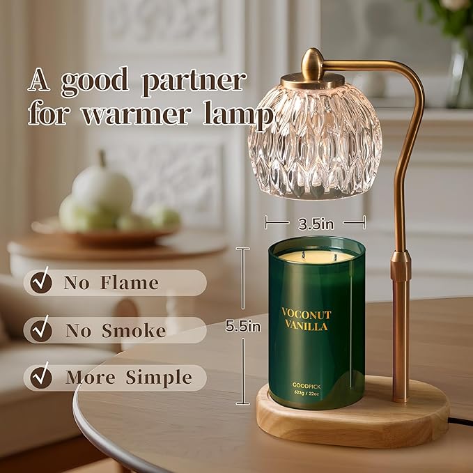 Goodpick Vanilla Coconut Candles, Scented Candle for Home, 22oz Soy Candles, Long Burning 120hrs Jar Candle Gifts