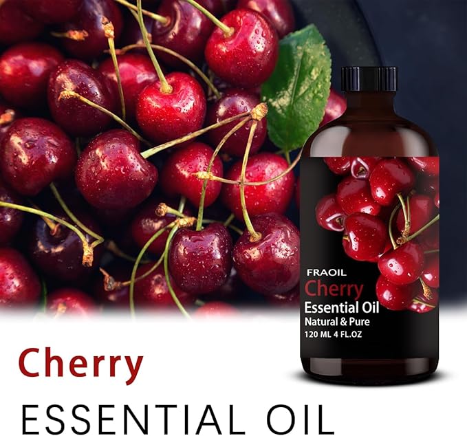 Cherry Essential Oil, Cherry Oil 4 Fl Oz 120ML for Diffuser Humidifier Yoga Cleaning DIY Candle Soap Making Perfume Gift for Women Essential Oils