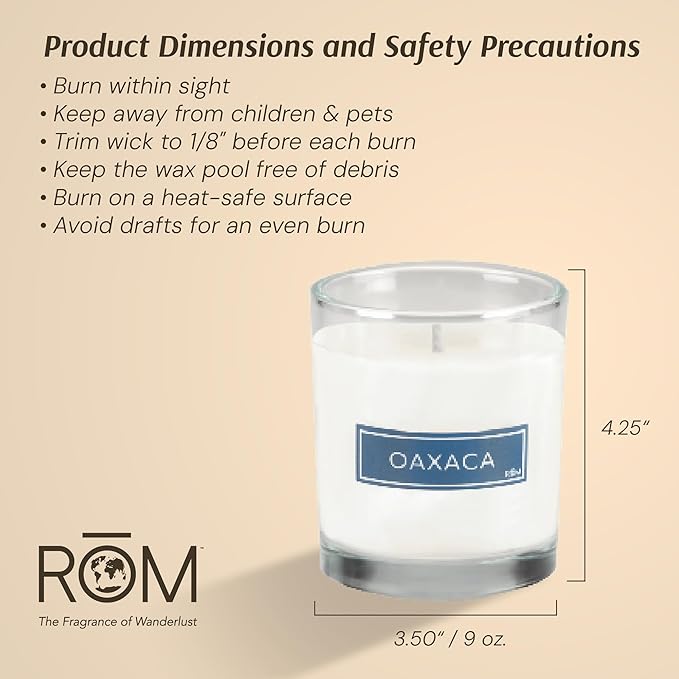 Oaxaca Luxury Scented Candle for Home - Holiday Christmas Candle, Long-Lasting 60hr Burn, Hand-Poured Soy Wax, Cactus Flower, Juniper Berry, Sage & Agave, Best Gift Jar Candles for Men & Women - 9oz