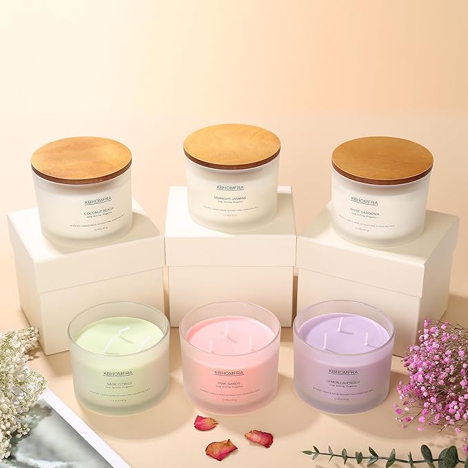 Soy Wax Scented Candle Grapefruit Cedar Aromatic & Fragrant 12.4oz Large Capacity, Luxury Gift Candle,up to 70 Hours of Burn Time for Home & Bathroom Decor Relaxation Ambience