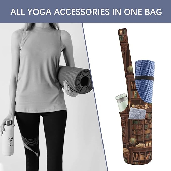 Aiyoolee Yoga Mat Bag for Women with Large Pocket, Yoga Gifts Accessories with Adjustable Shoulder Strap for Workout Stuff