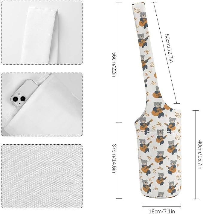 KKdskkds Vintage RoseYoga Mat Bag Large Opening Long Tote Yoga Mat with Pocket Fit Most Size Mats