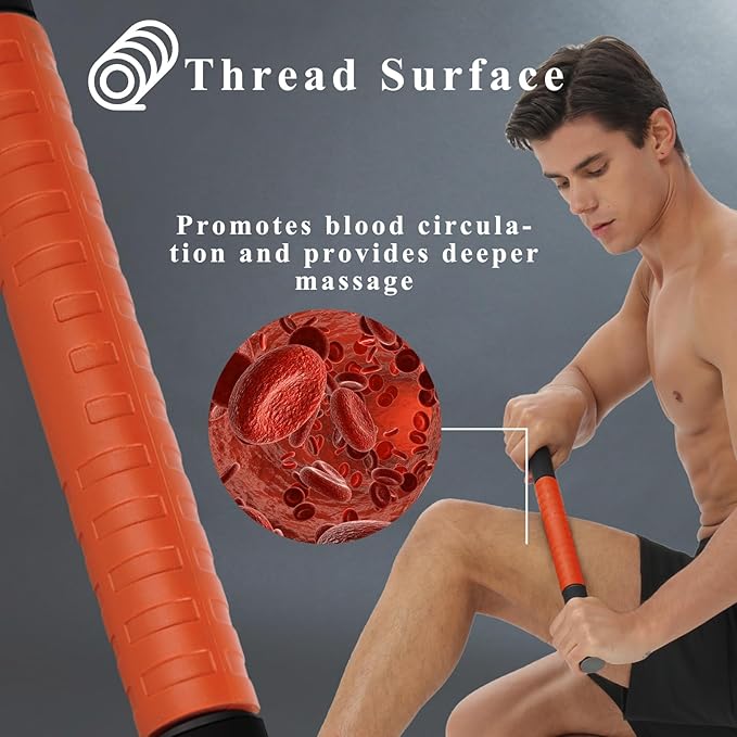 Muscle Roller Massage Stick for Legs Massager Roller-Calf Roller Deep Tissue Release Muscle Soreness, Trigger Points for Legs, Neck, Calves, Thighs, Shins, Back (Orange)