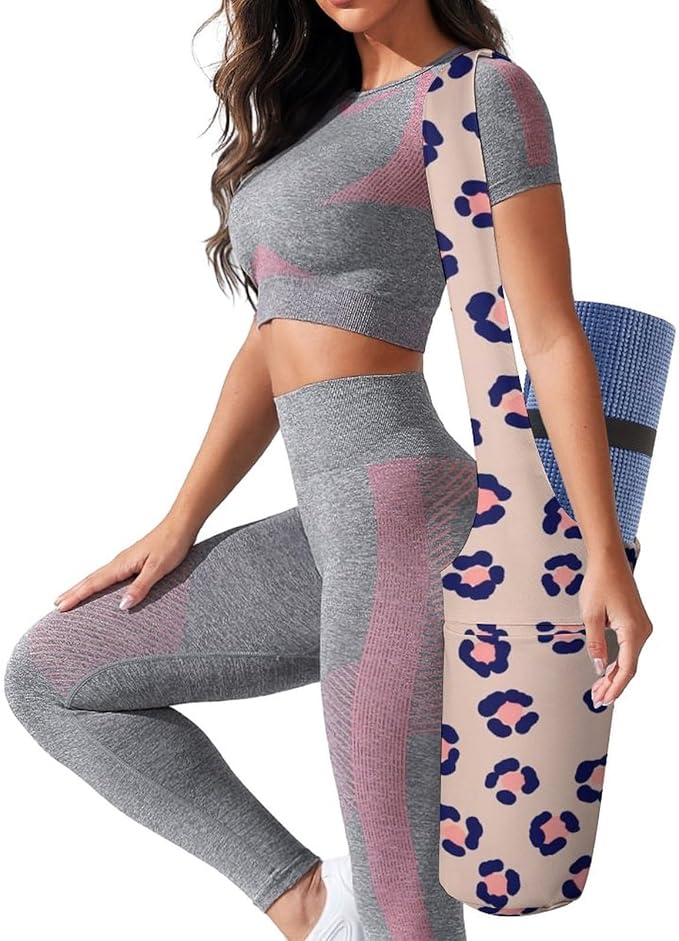 Meaudiwes Stylish Yoga Mat Bag for Women Exercise Mat Holder with Shoulder Strap Yoga Mats Totes Sports Storage Bag