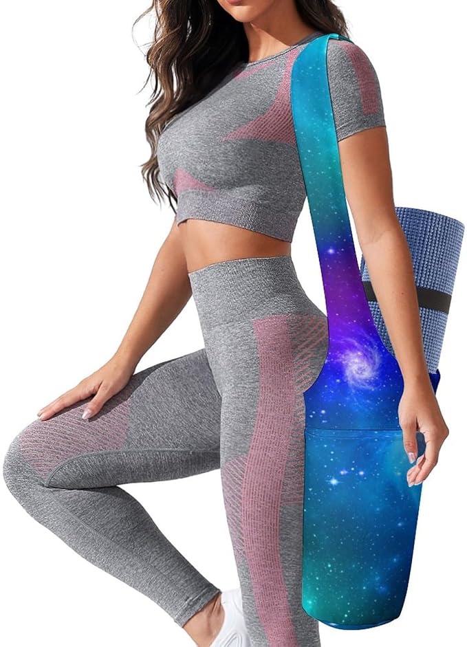 Aiyoolee Yoga Mat Carrier Portable Single Shoulder Strap Bag with Pocket for Gym Yoga Workout Travel