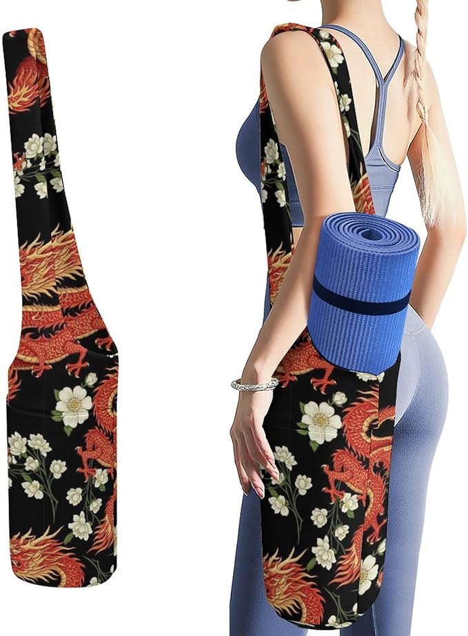 Aiyoolee Yoga Mat Bag with Large Pocket, Strap Bag Carriers for Women