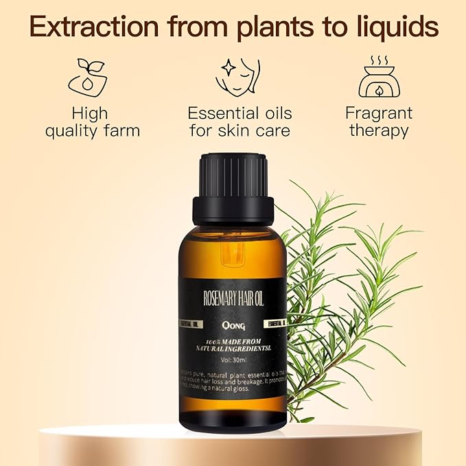 Rosemary Oil Blend, Rosemary Essential Oil, Enhances Hair Thickness and Used for Sleep, Acne Treatment, Scalp Care, Essential Oils for Diffusers for Home - 30ML