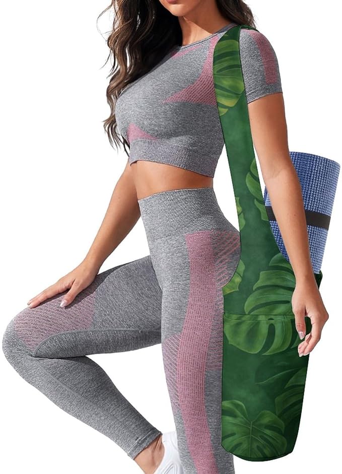KKdskkds Vintage RoseYoga Mat Bag Large Opening Long Tote Yoga Mat with Pocket Fit Most Size Mats