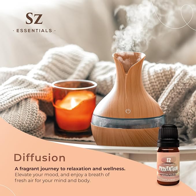 Meditation 100% Pure Essential Oil Blend - Perfectly Balanced for Shadow Work, Hot & Cold Yoga - Elevated and Deep Scent a Must Try for Meditation - Vegan - 0.17oz (5ml)