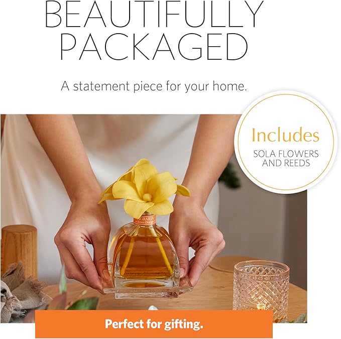 AGRARIA AirEssence Flower and Reed Diffuser Set, Handmade Sola Flower Botanical Home Fragrance Set, Scented Oil Reed Diffuser Gift for All Occasions