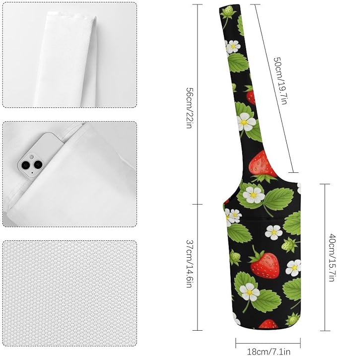 Meaudiwes Large Yoga Mat Bag Fit Most Size for Ladies Yoga Mats Carrier Bags Multi-Functional Exercise Mat Holder Storage Bag